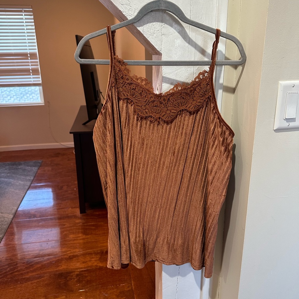 Brown Velvet Tank Top